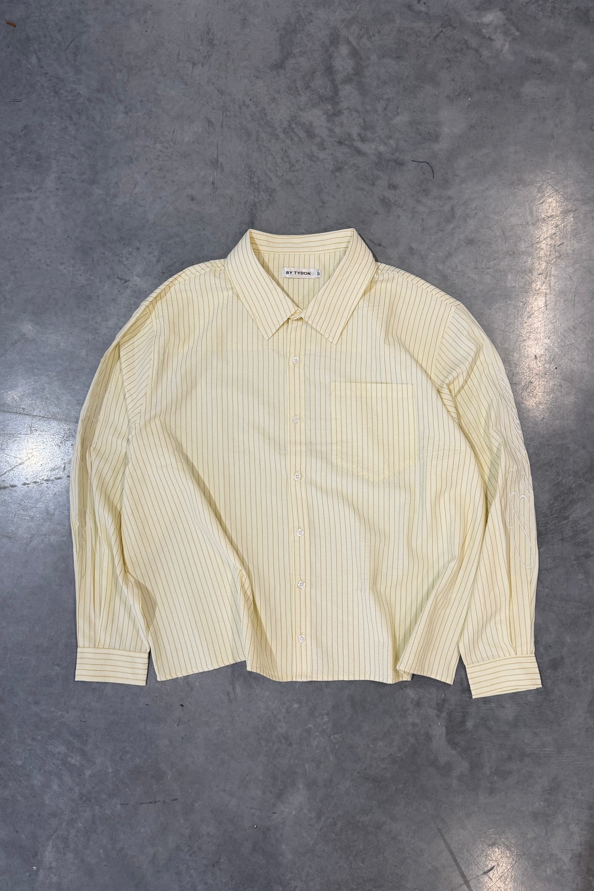 Striped Long Sleeve Shirt - Beige