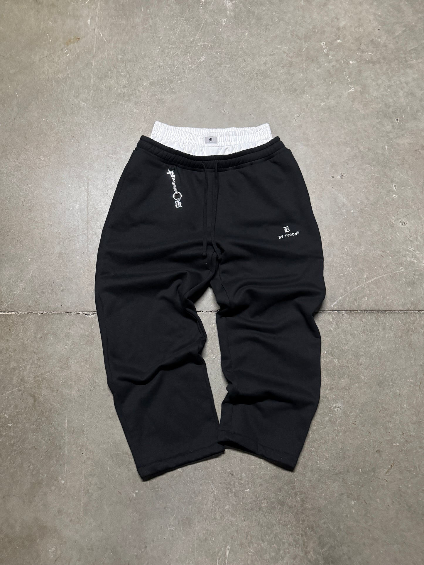Double Waisted Sweatpants - Black