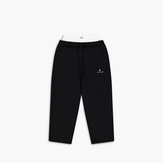Double Waisted Sweatpants - Black