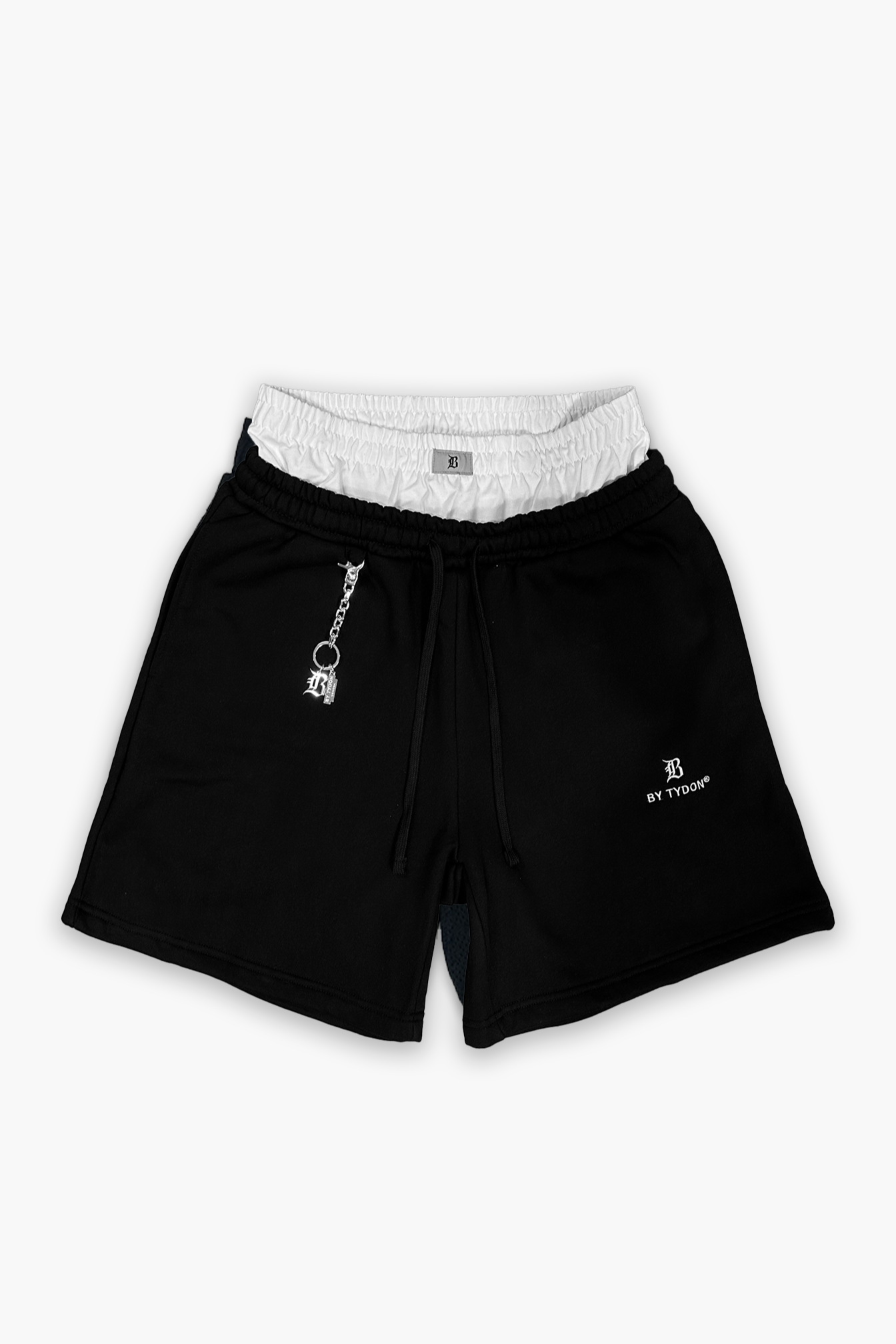 Double Waisted Sweat Shorts - Black