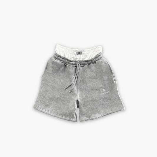 Double Waisted Sweat Shorts - Grey