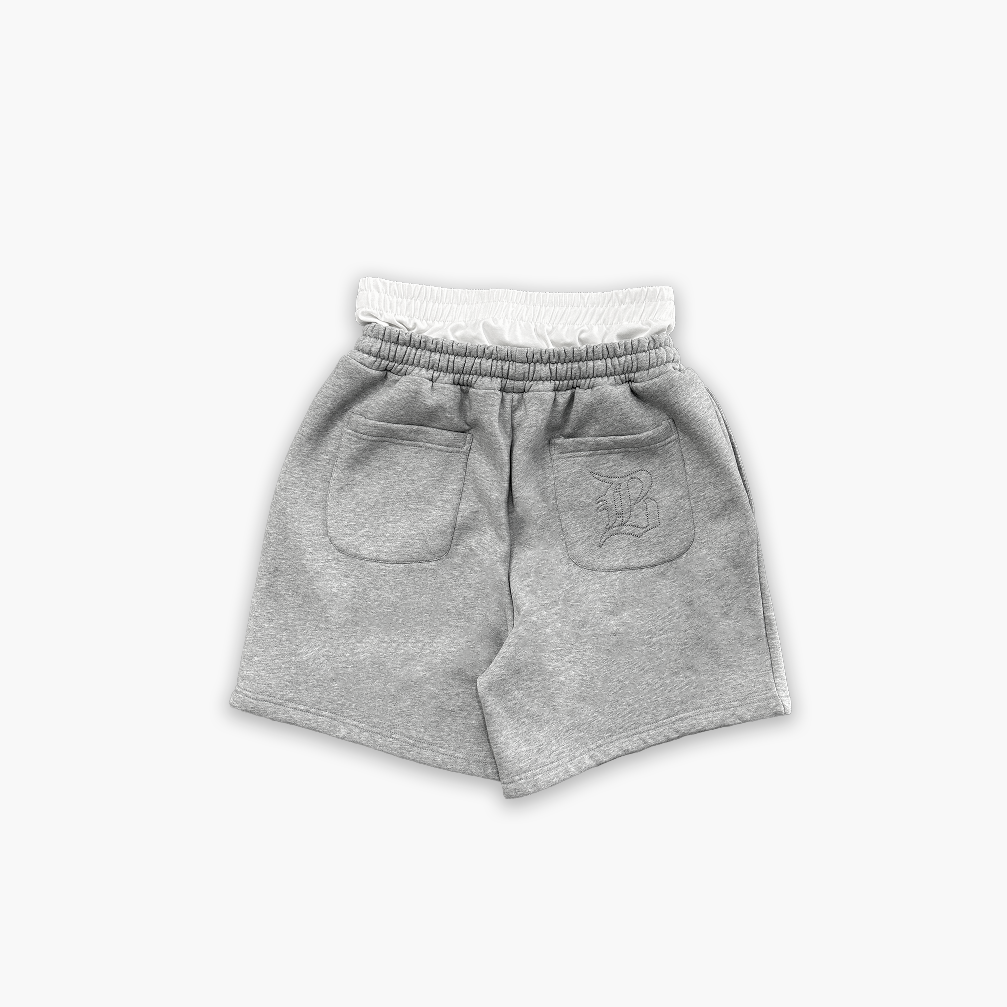 Double Waisted Sweat Shorts - Grey