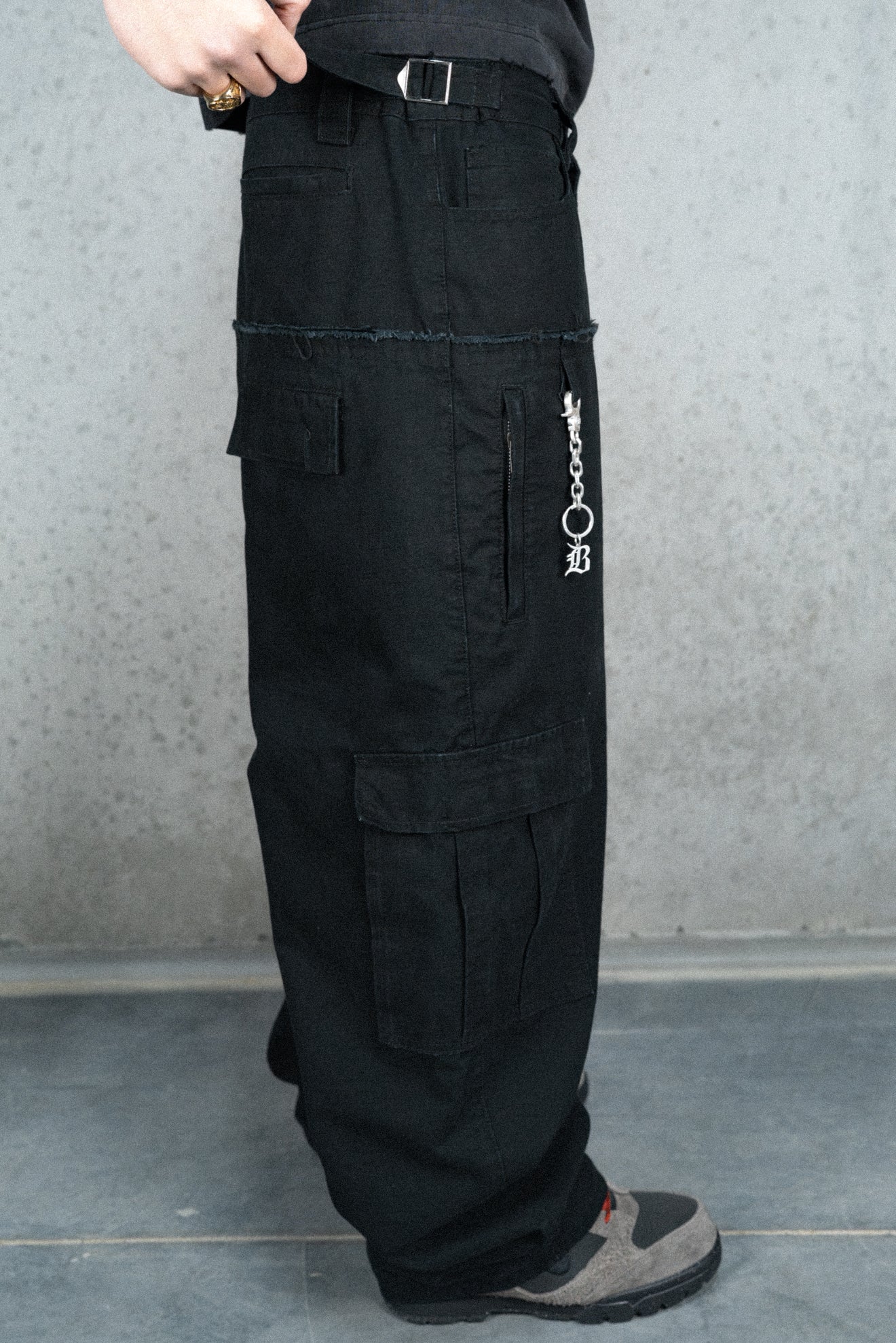 Cut-Up Baggy Cargo Pants