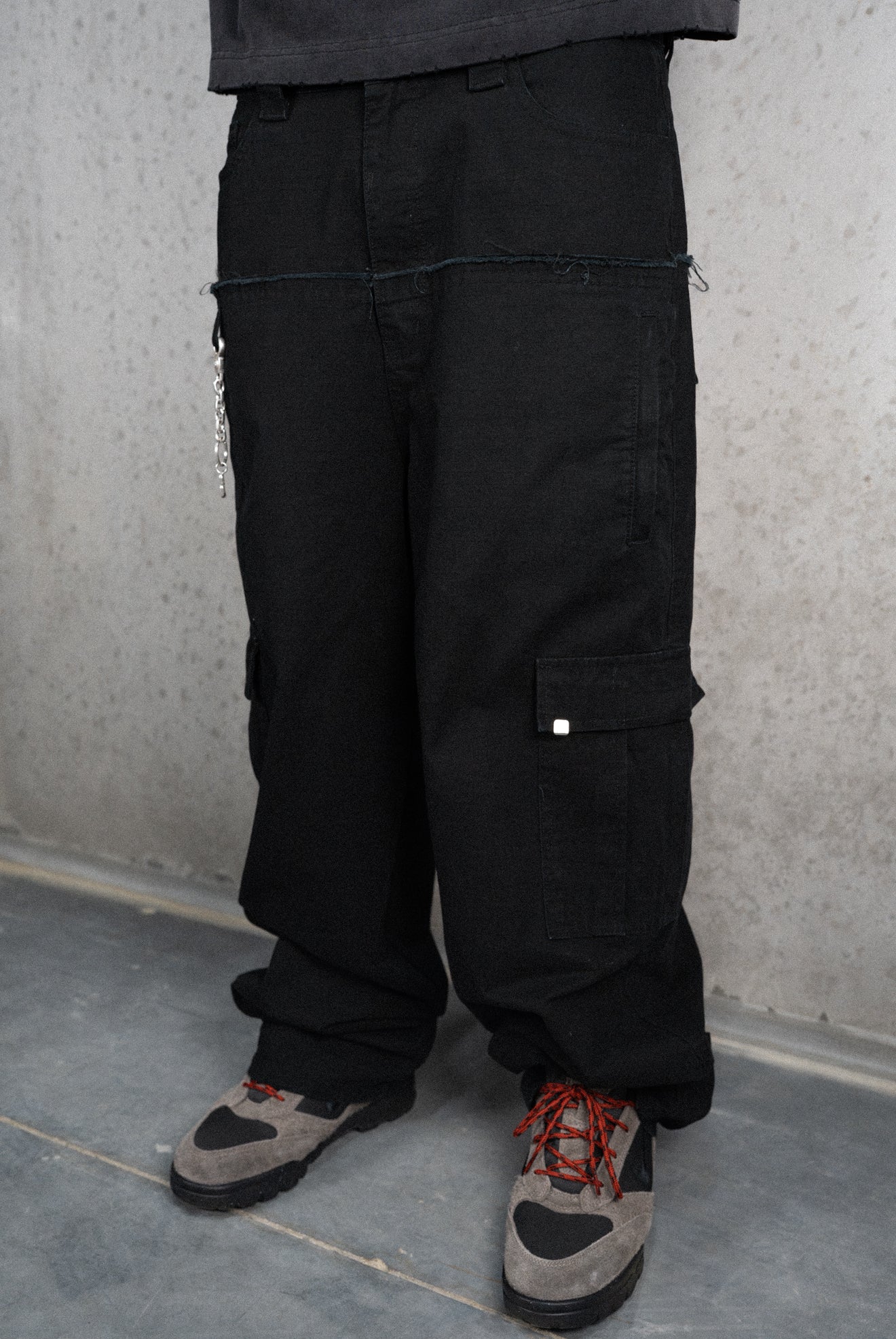 Cut-Up Baggy Cargo Pants