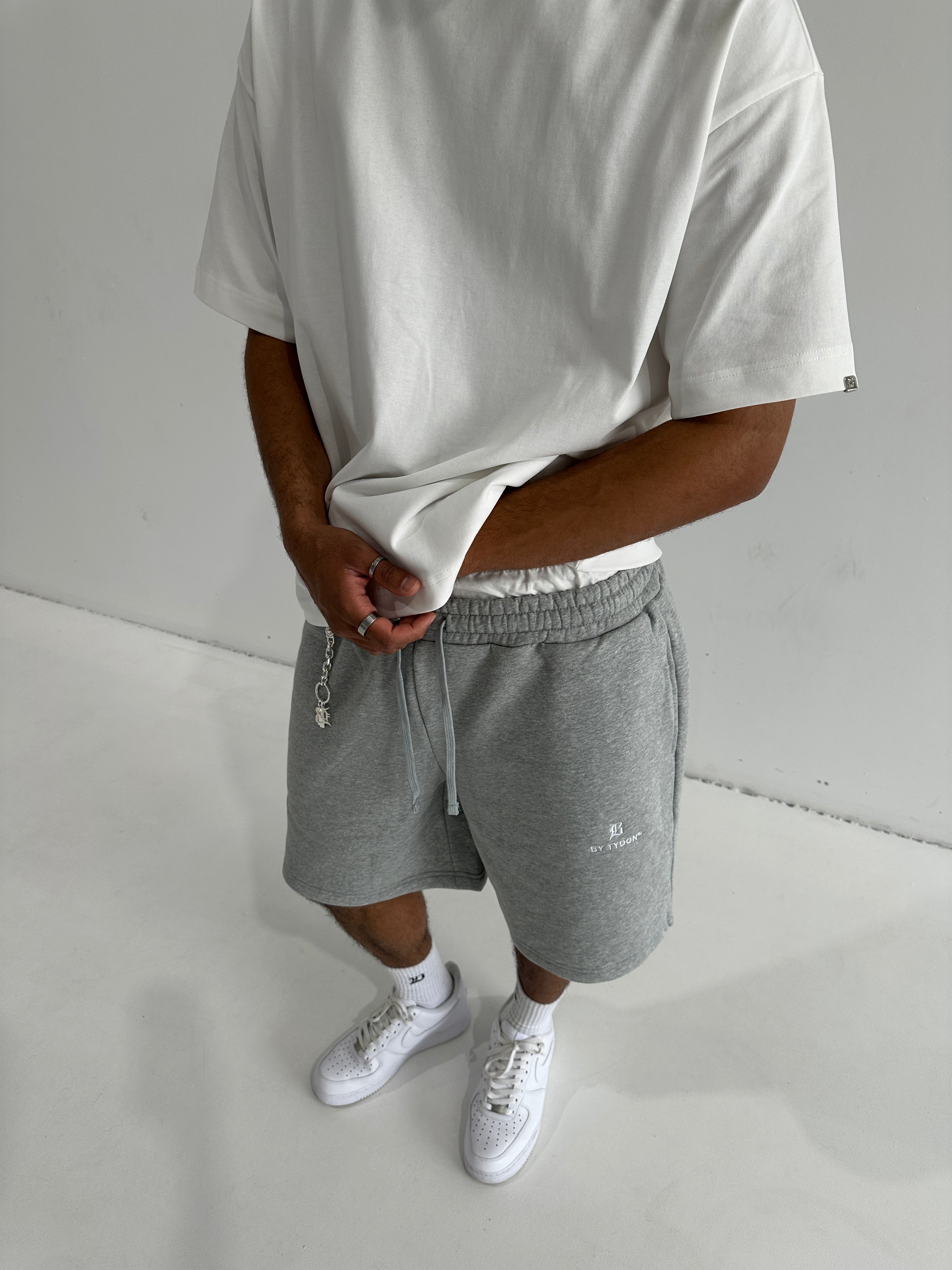 Double Waisted Sweat Shorts - Grey