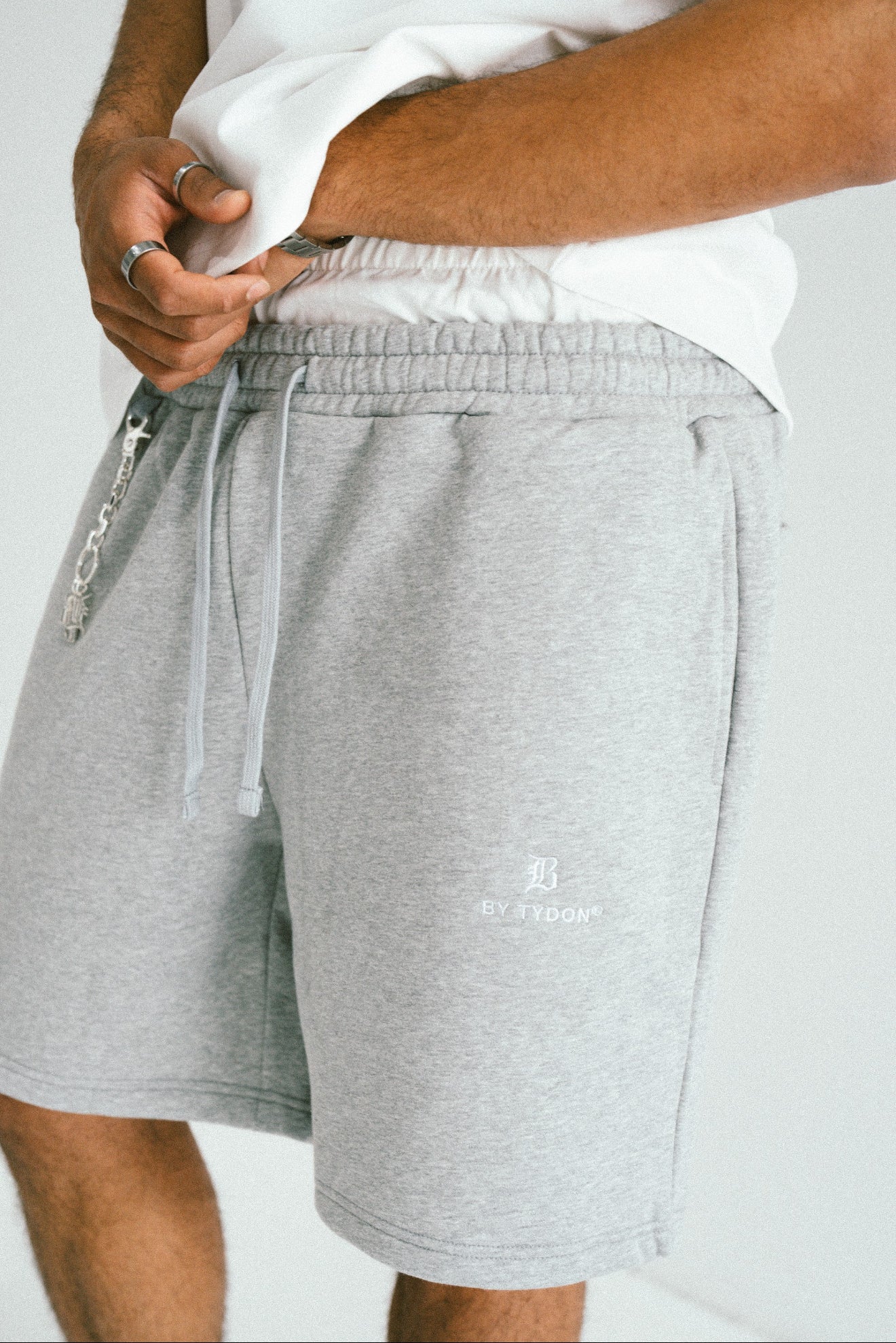 Double Waisted Sweat Shorts - Grey