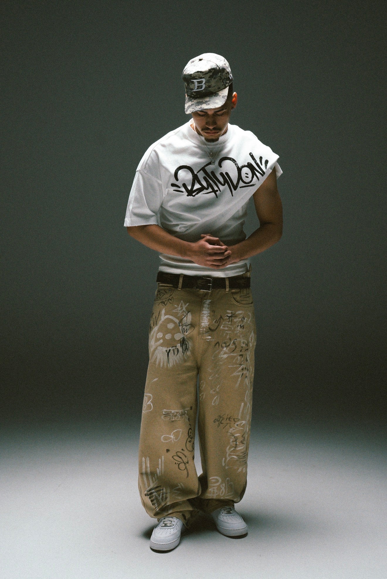 Khaki Graffiti Jeans