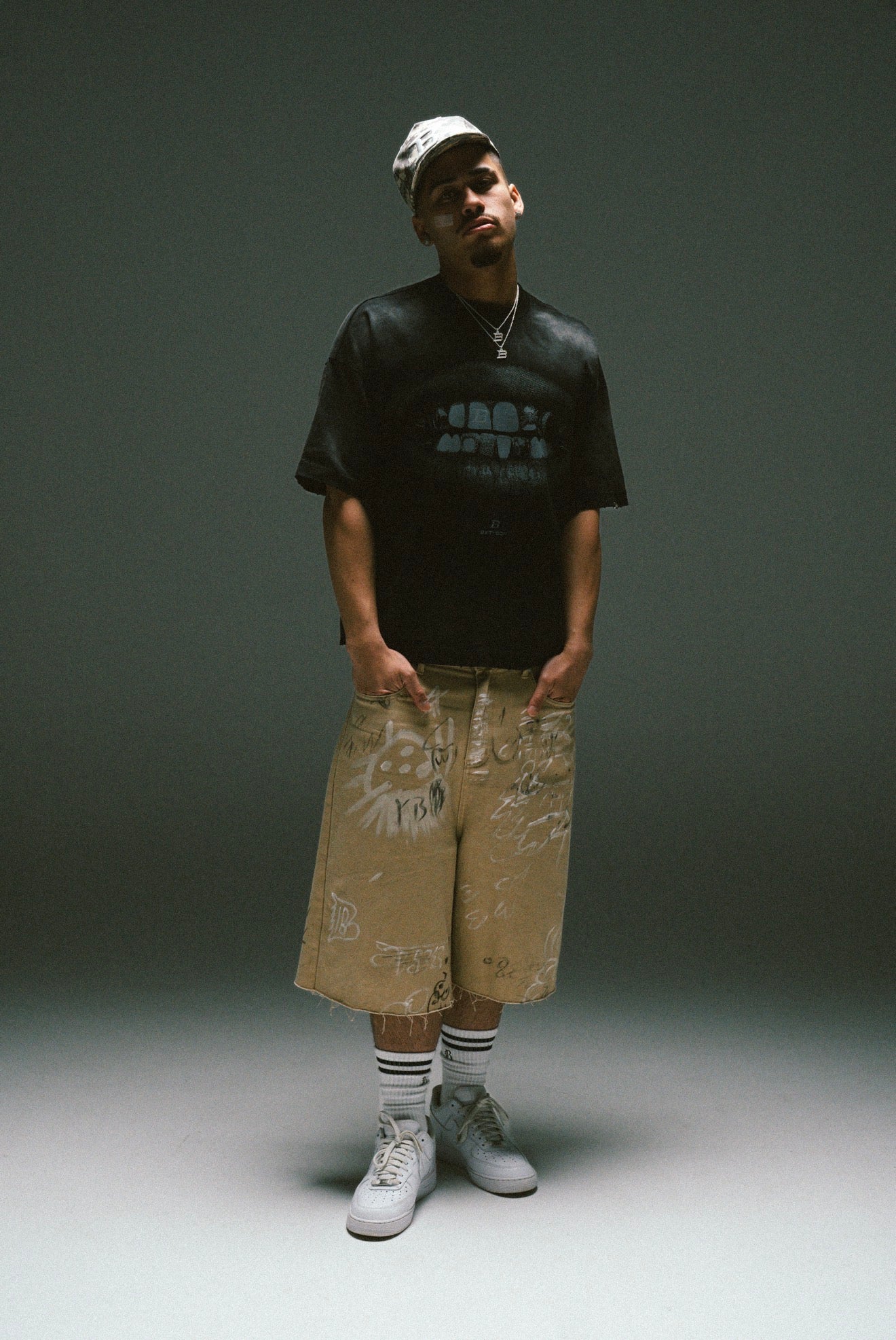 Khaki Graffiti Jeans