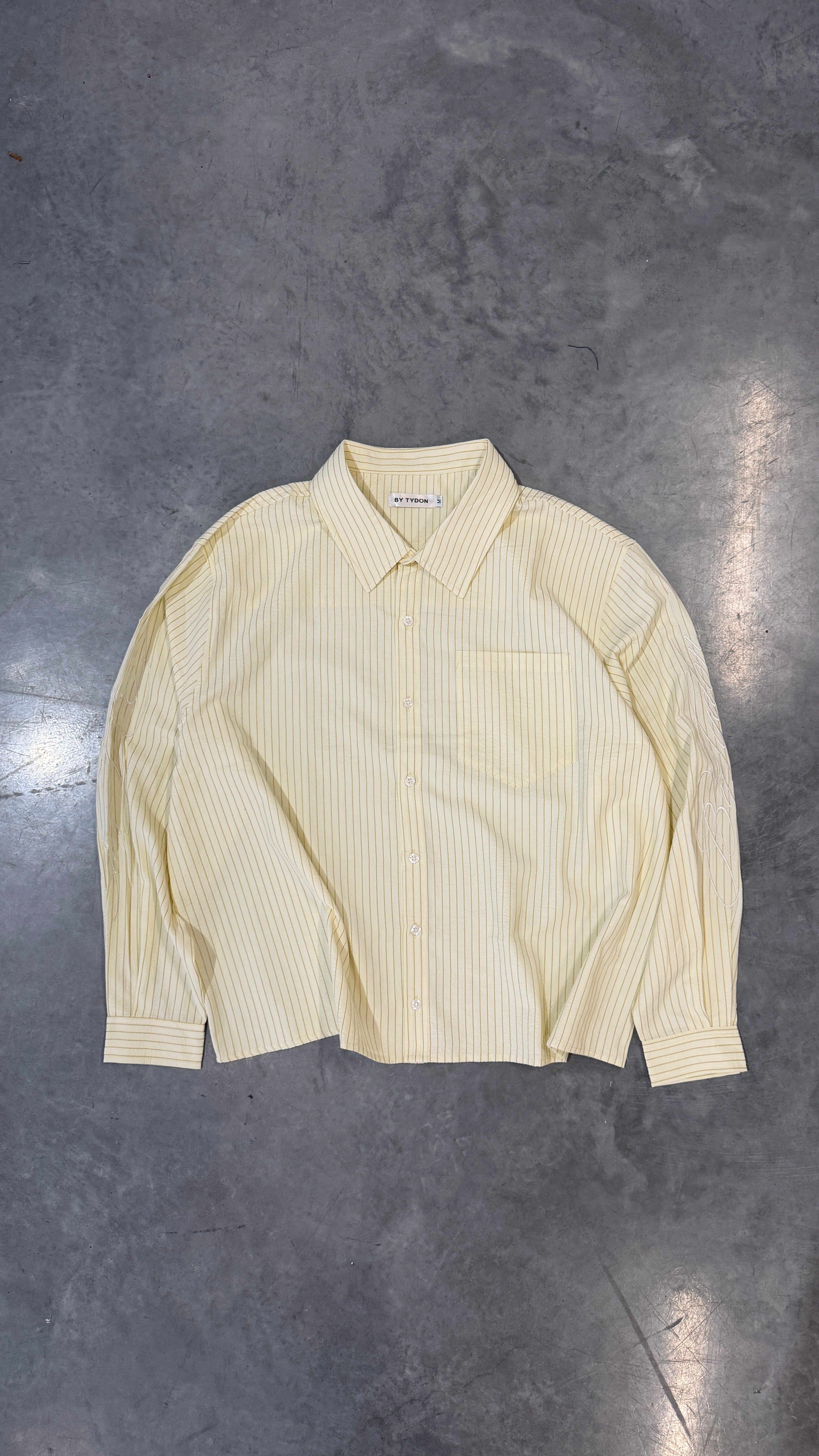 Striped Long Sleeve Shirt - Beige